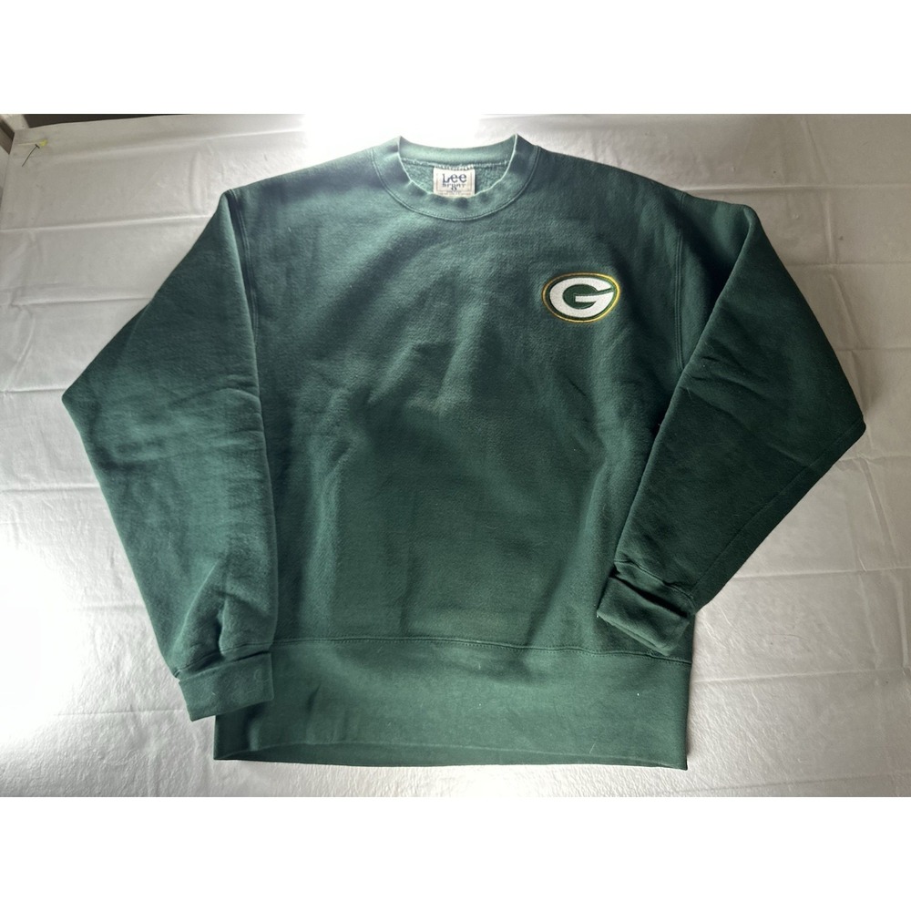 Lee Sport Green Bay Packers Sweatshirt Men's L Green Crewneck NFL Made‎ USA